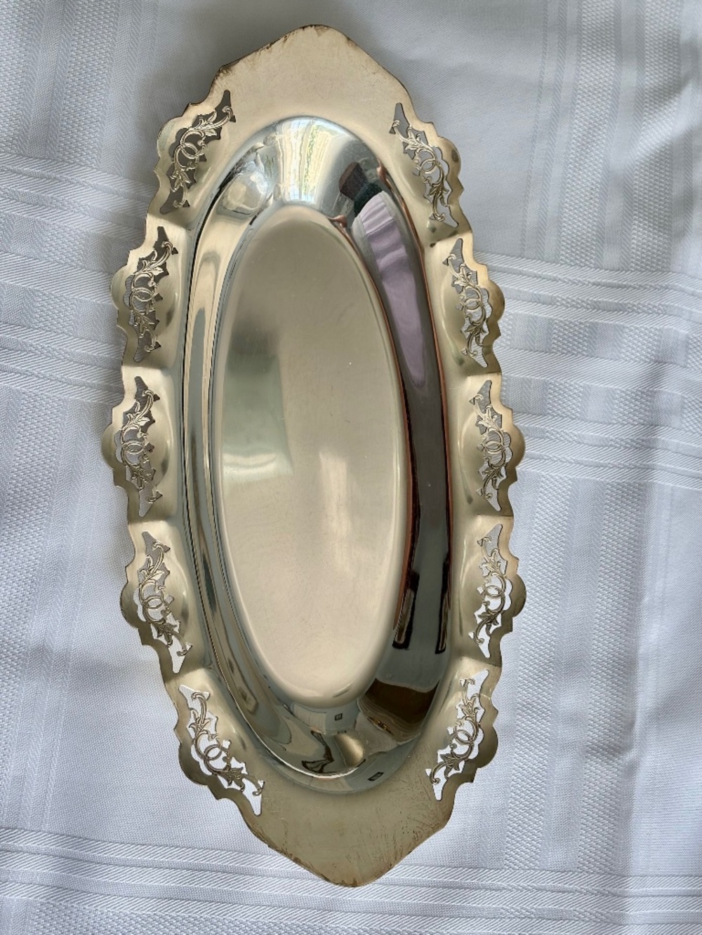 Vintage Silver-plated Oval Serving Tray